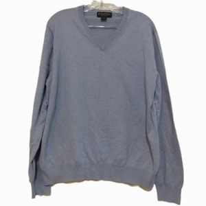 Brooks Brothers Supima Cotton  Size Large Light Blue Sweater V -Neck Pullover